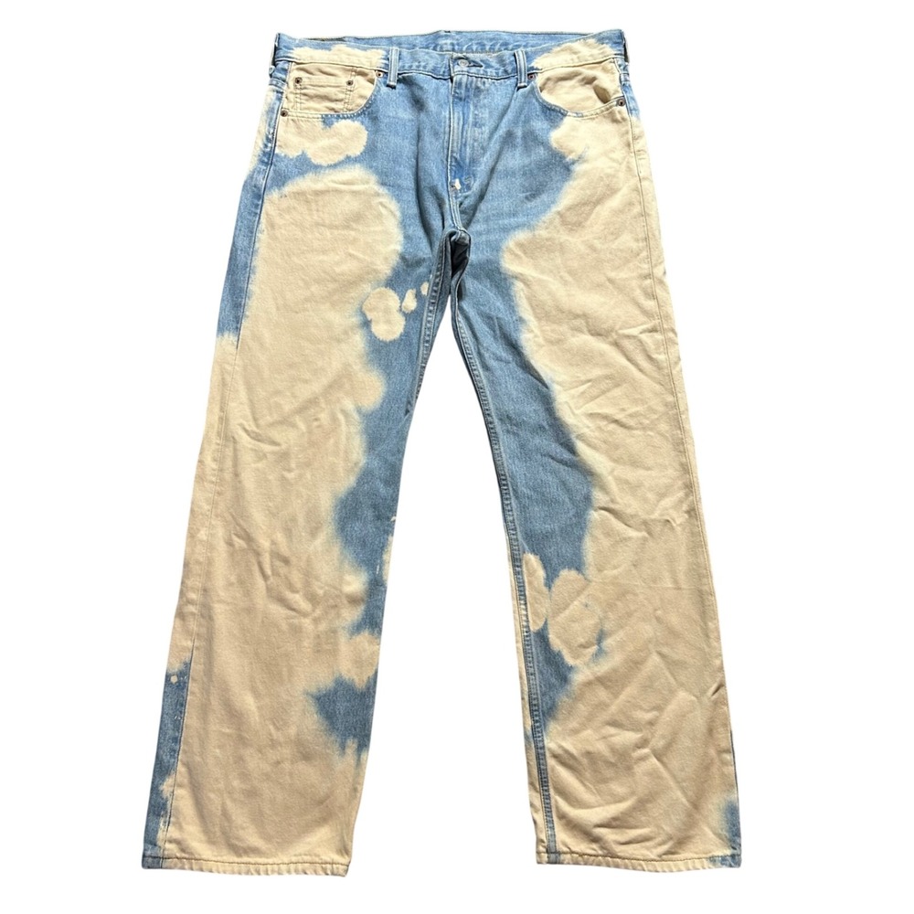 Levi's 569 Loose Straight Jeans Mens 36x32 (Fits 39x32)Blue Bleach Cloud Wash